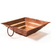 Copper havan kund deep basin with loop handle and squared tray shape