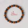 Achleshwar 5 Mukhi Rudraksha Hematite Bracelet, Lab Tested Spiritual Healing Beads, Adjustable
