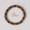 5 Mukhi Rudraksha Hematite Bracelet, Lab Tested Spiritual Healing Beads, Adjustable - Achleshwar
