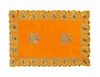 Luxury Designer Velvet Embroidered Yellow Pooja Aasan Cloth for Mandir | Premium Altar Cover for Temple, Puja Chowki, Home Shrine & Diwali Decoration