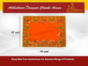 Orange velvet pooja aasan cloth with ornate embroidered border in gold and green