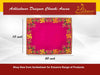 Square pink pooja asan with ornate golden border and green-gold embroidered frame.