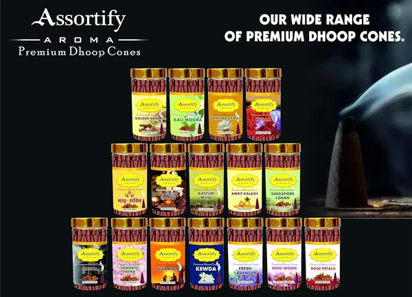 Kesar Dhoop Cones Box|Bamboless||100gm Jar Packaging | Less Smoke| - Achleshwar