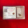 Rudraksha bead in clear case with VEGGA identification report card