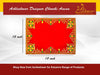Red velvet pooja aasan cloth, 12x18 in, gold embroidered floral corner border