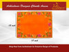 Orange pooja asan cloth with multicolor embroidered border; 18x12 in