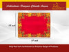 Red velvet pooja aasan cloth with ornate golden border, 12x18 inch