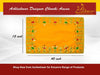 Yellow velvet embroidered pooja asaan cloth with colorful border motifs, rectangular