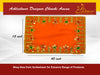 Designer Velvet Embroidered Pooja Aasan Cloth 12X40 inch ORANGE | Chowki Aasan for God Idol