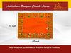 Orange velvet pooja aasan cloth with decorative gold trim and green motifs on border
