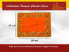 Orange velvet pooja aasan cloth with gold-and-green embroidered border, square