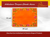 Orange velvet pooja aasan cloth with gold and green embroidered border, square shape