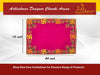 Pink velvet pooja aasan, 16x24 in, gold and green embroidered border