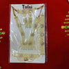 Gold-tone shringar jewellery ornament set in retail box with necklace, earrings, and pendants
