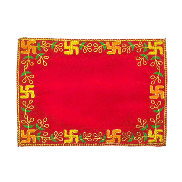 Achleshwar Designer Red Velvet Embroidered Pooja Aasan