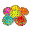 Three Bal Gopal poshak dresses: lime, teal and orange, multicolor bead and stonework