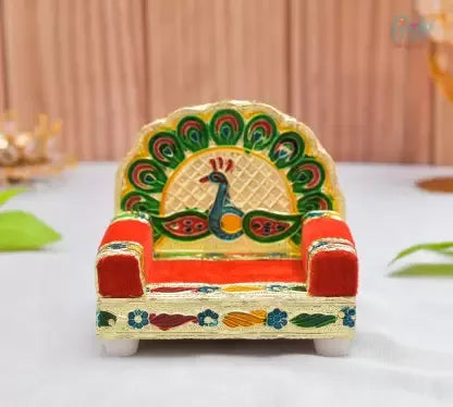 Laddu Gopal Moor Design Wooden Singhasan - Achleshwar