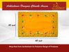 Yellow velvet pooja asan cloth with multicolor embroidered border, 20x40 in