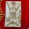 Jewellery shringar set in clear pouch with gold-tone necklace, earrings, and armlets