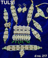 Jewellery shringar set with gold-tone necklace, earrings, bangles, and waist belt, green accents