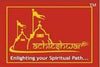 Printed brand label on red card with gold icon and text