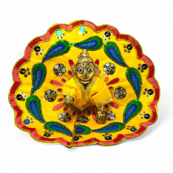 Laddu Gopal poshak/Dress | Bal Gopal Poshak Handmade Embroidered Dress with Stone & Jari Work Size 0 to 6 - Achleshwar