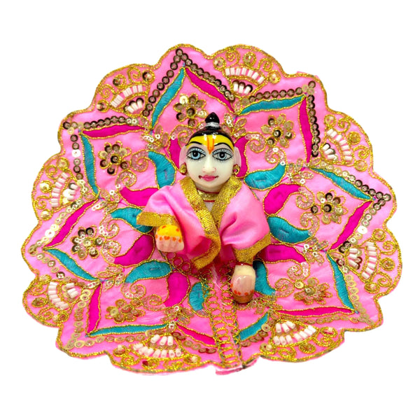 Laddu Gopal poshak/Dress | Bal Gopal Poshak Handmade Embroidered Dress with Stone & Jari Work Size 0 to 6 - Achleshwar