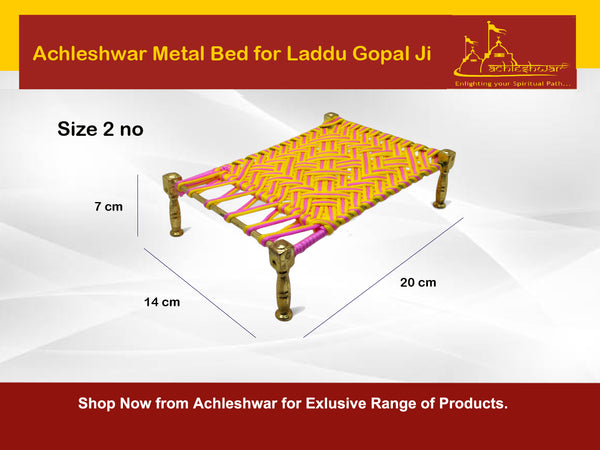 Metal Mini Charpai Bed for Laddu Gopal for 2 to6 No Laddu Gopal