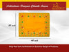 Yellow velvet pooja asan cloth, square with colorful embroidered border and motifs