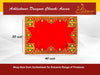 Red velvet embroidered pooja asan with golden border and corner motifs