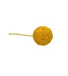 Yellow cotton thread ball with a loose strand