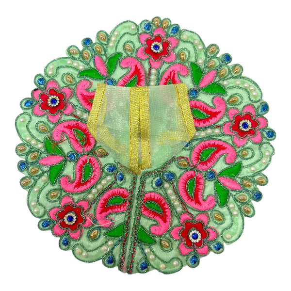 Laddu Gopal poshak/Dress | Bal Gopal Poshak Handmade Flower Embroidered Dress Size 0 to 6 - Achleshwar
