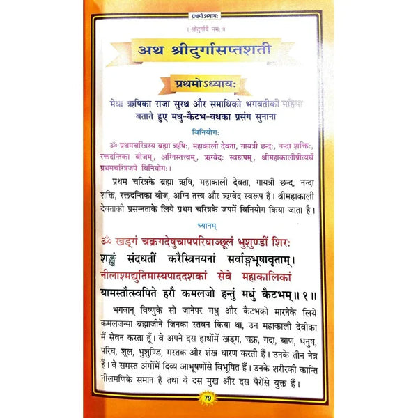 चित्रमय श्रीदुर्गासप्तशती, (Chitramay ShriDurgaSaptshati) 2304 size Granthakar (18.62cm*27.1cm) - Achleshwar