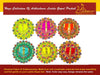Handmade embroidered baby poshak with six colorful circular fan designs