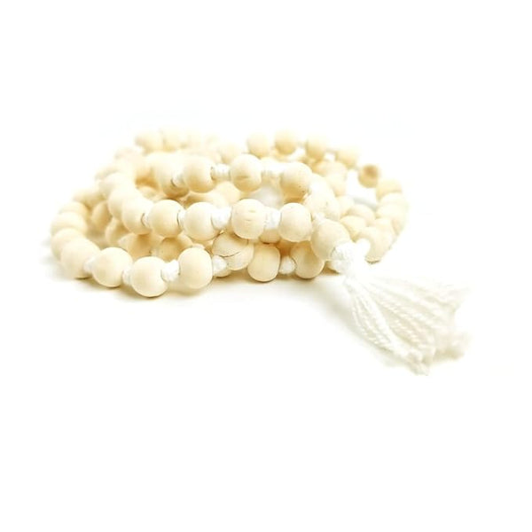 White Tulsi mala (108+1) Big Beads
