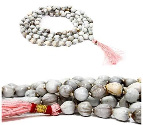 108+1 Beads Vaijayanti Mala for |Wearing||Japa||Meditation||Chanting||Puja|.(Off White) - Achleshwar