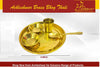 Brass bhog thali set with 4 inch size, cups and spoon