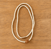 Off-white tulsi bead kanthi mala with brown center bead and looped design