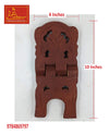 Mango wood book stand with carved leaf design and two side rests