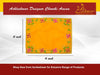 Yellow pooja velvet chowki aasan with ornate multicolor border and corner motifs