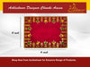 Red velvet pooja aasan cloth with golden embroidered border and diya motifs