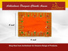 Orange velvet pooja cloth with gold and green embroidered border and motifs