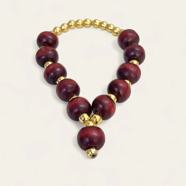 Small orignal Laal Chandan Red Sandalwood Mala for God Idol Small Mala Garland Haar for Car Idols, Moti Mala for Statue, Figurines, 7 cm size 0 to 5 No Laddu gopal - Achleshwar