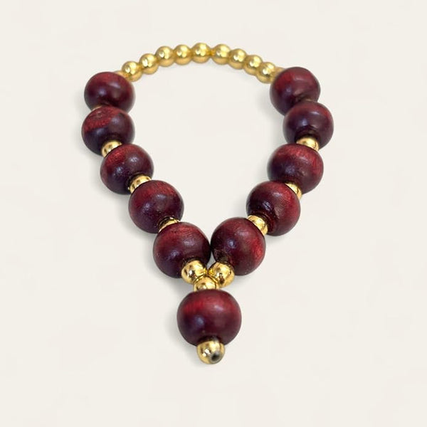 Achleshwar Small orignal Laal Chandan Red Sandalwood Mala for God Idol Small Mala Garland Haar for Car Idols, Moti Mala for Statue, Figurines, 7 cm size 0 to 5 No Laddu gopal