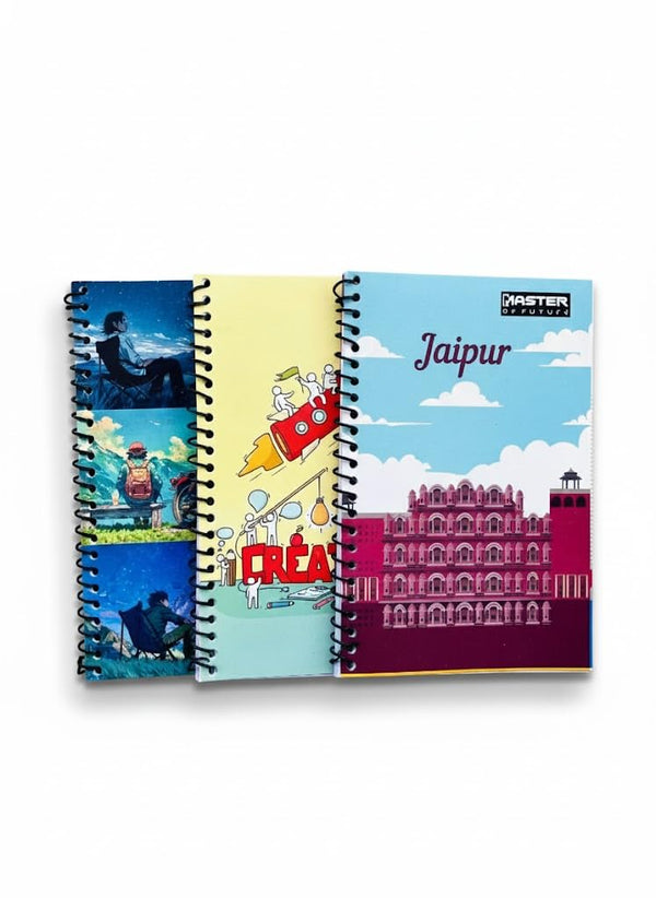 Achleshwar wiro Hard bound Size -A5 (6 by 9 inch) Note Pad Diary Ruled 80 pages-Notebook Diary In Rendom Design (Follow your dream)