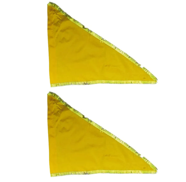 Yellow Satin Hindu Religious Flag | Mandir Puja Dhwaj - Achleshwar