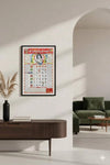 Framed 2026 Hindi calendar with deity illustration and date grid
