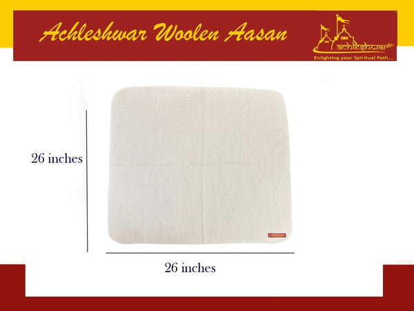 Yellow & White Woolen Pooja Aasan