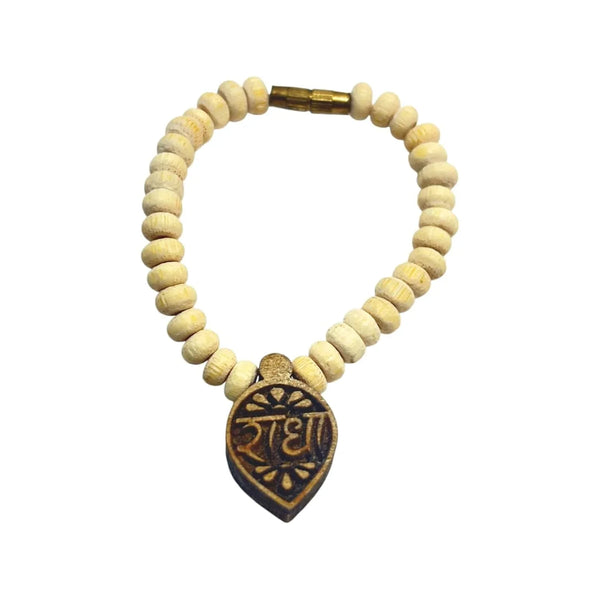 Small Original Tulsi Mala with Radha Pendant Design for God Idol | Mini Garland Haar for Car Dashboard Idols, Statues, and 0–6 No Laddu Gopal | Size: 7 cm - Achleshwar