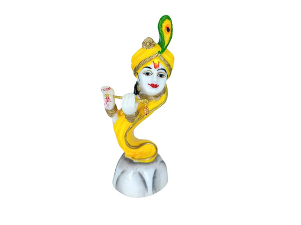 Cultured Marble Lord Krishna Idol with Flute Statue Showpiece for Home Decor - Achleshwar